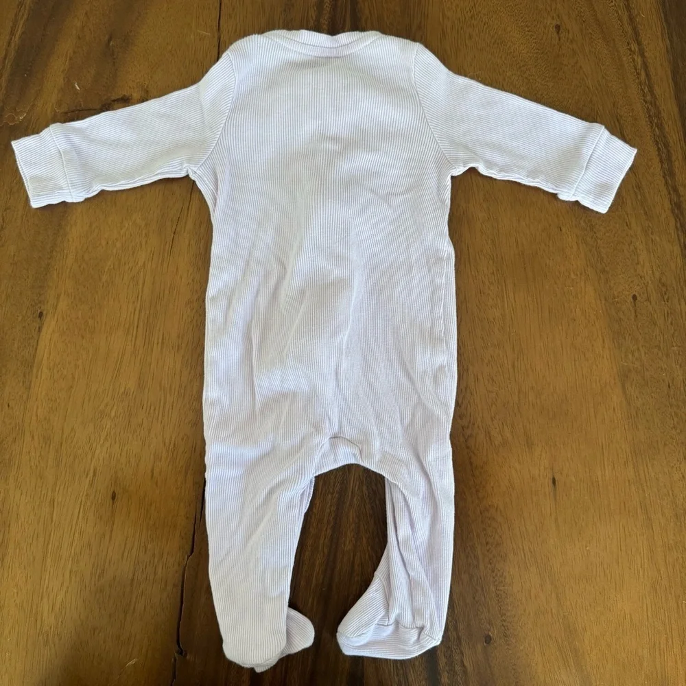 Baby GAP Lavender Ruffled Girl Footed One Piece Pajama size 3-6M